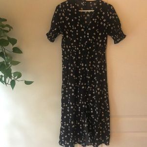 ASOS Black & White Daisy Midi Dress